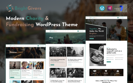 BrightGivers – Modern Charity & Fundraising WordPress Theme