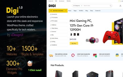 Digi – Modern Electronics Store WordPress Theme (WooCommerce + Elementor)