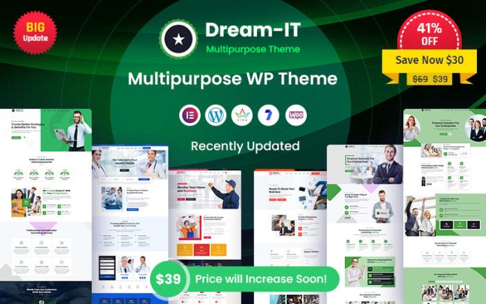 DreamIT - Multi-Purpose Elementor Responsive WordPress Theme.