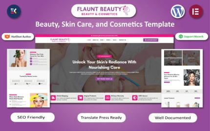Flaunt Beauty - Beauty, Skin Care, and Cosmetics WooCommerce Elementor Template