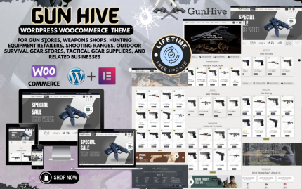 Gun Hive – Gun Shops, Weapon Stores, and Shooting Clubs WooCommerce ElementorTheme
