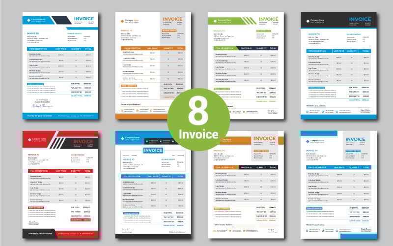 Invoice Design Bundle for Your Business - Corporate Identity Template