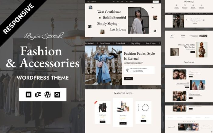 Luxe Stitch - Fashion Boutique & Accessories Shop WooCommerce Elementor Theme