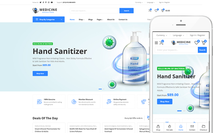 Medicine - Pharmacy, Medical & Beauty Store WooCommerce WordPress Theme