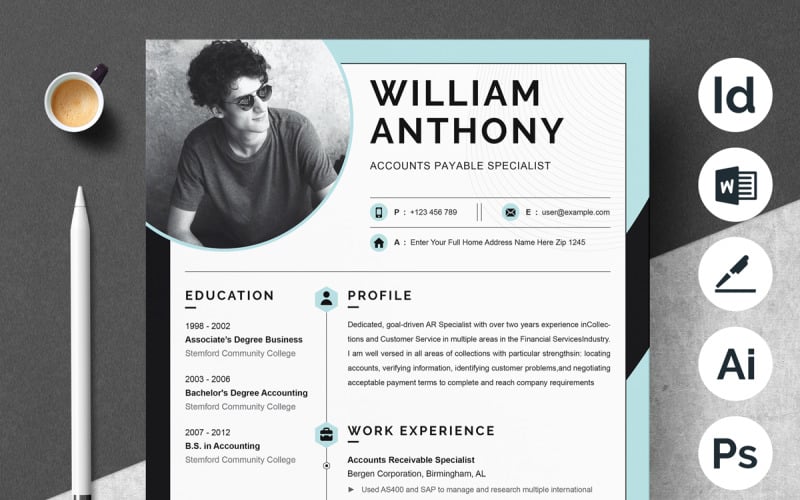 Modern Resume Cv Template Word Apple Pages