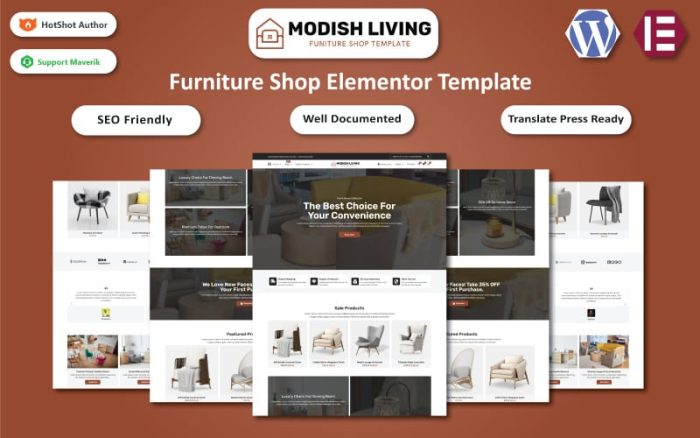 Modish Living - Furniture & Home Goods WooCommerce Elementor Template