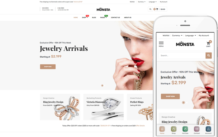 Monsta - Jewellery Theme WooCommerce Theme