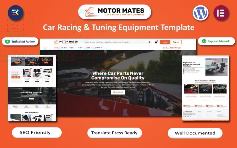 Motor Mates - Car Racing & Tuning Equipment WooCommerce Template