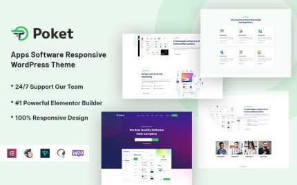 Poket – Apps Software Responsive WordPress Theme