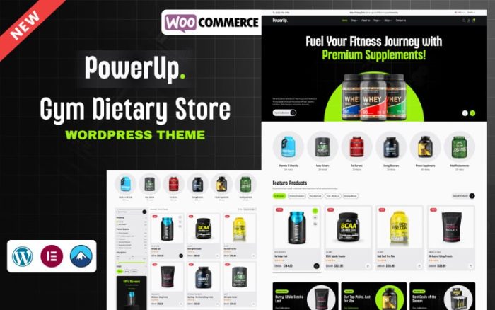 PowerUp – Health & Fitness Supplement WooCommerce Store WordPress Theme