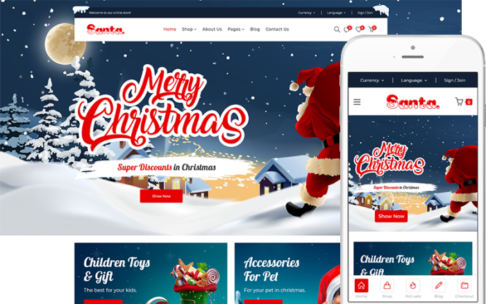 Santa - Christmas Gifts Shop WooCommerce WordPress Theme