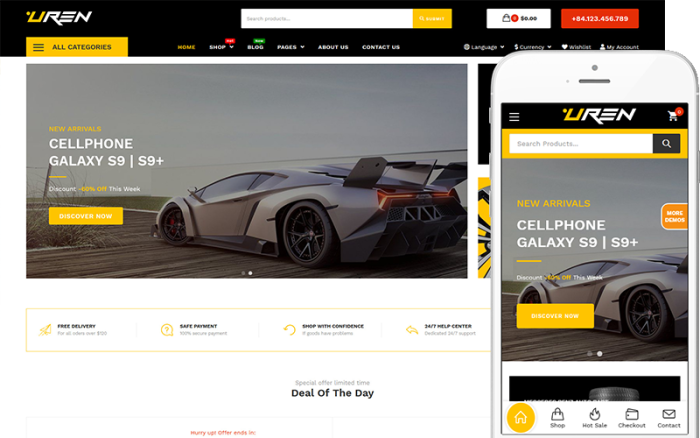 Uren - Car Accessories Shop Theme WooCommerce Theme